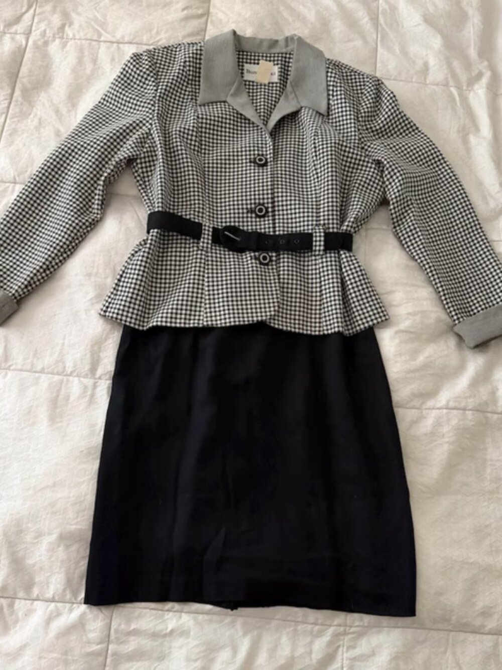 Vintage 90s Danny & Nicole New York Houndstooth Dress Suit | Size 12